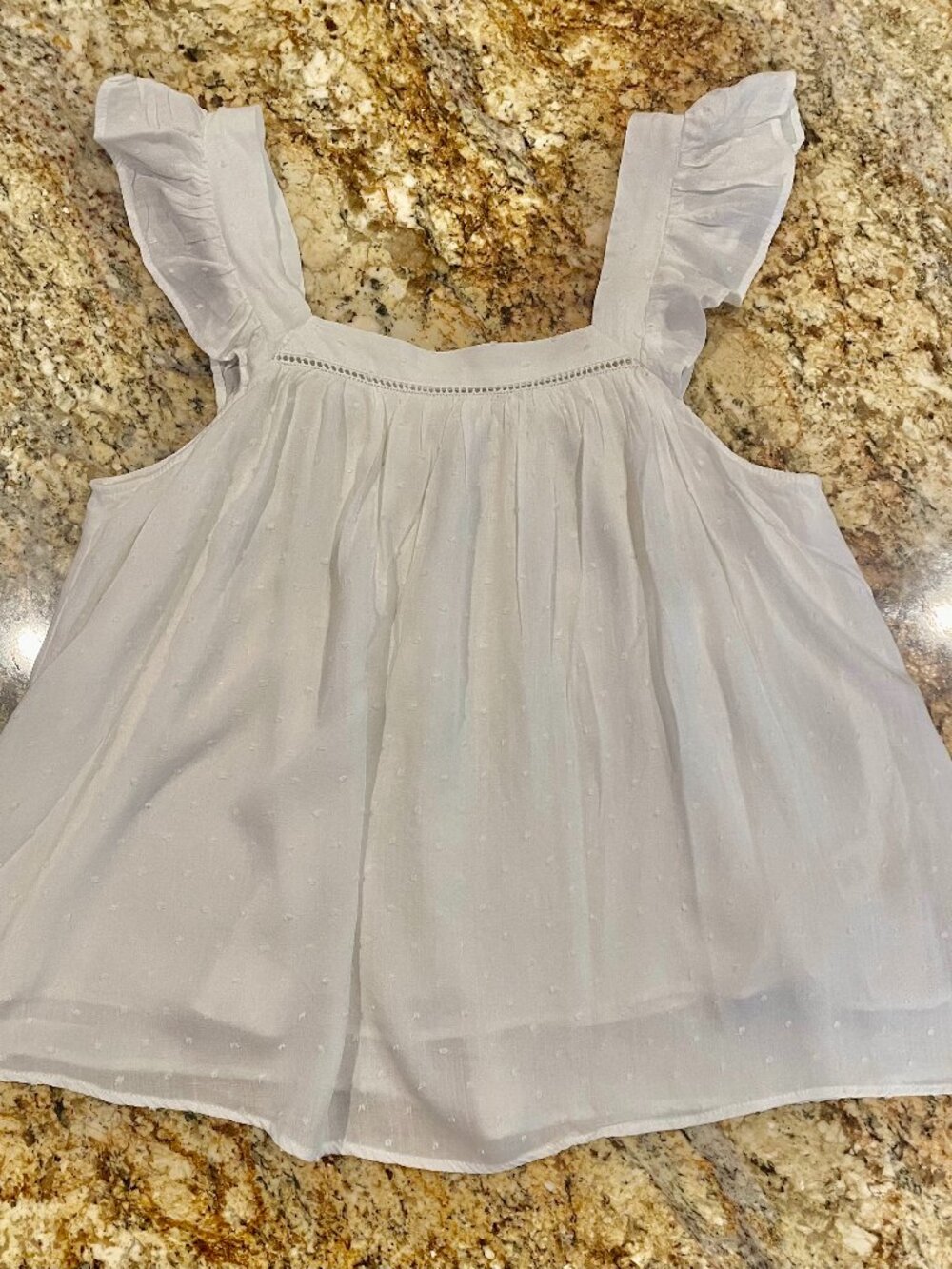 JUN & IVY White Eyelet Medium Baby Doll Top